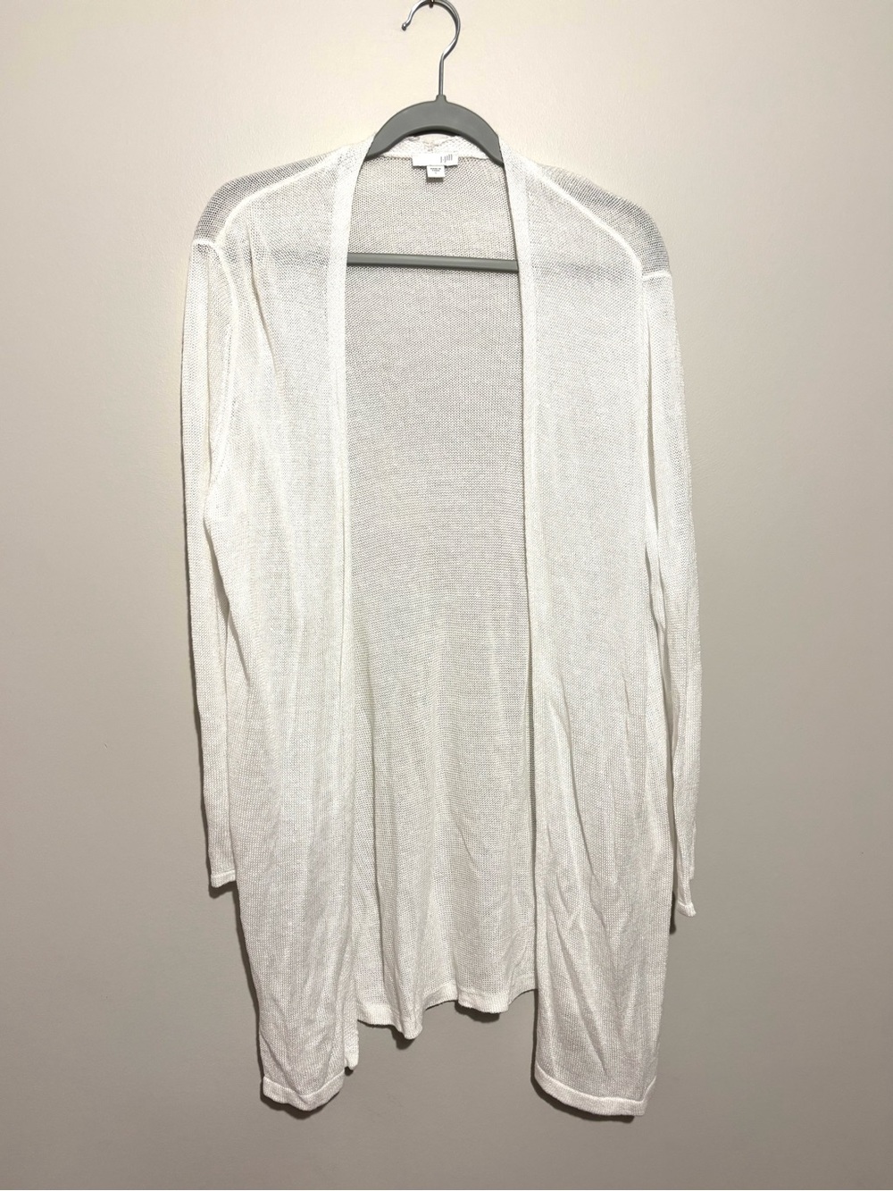 J. Jill White Open-Front Lightweight Cardigan Size Large